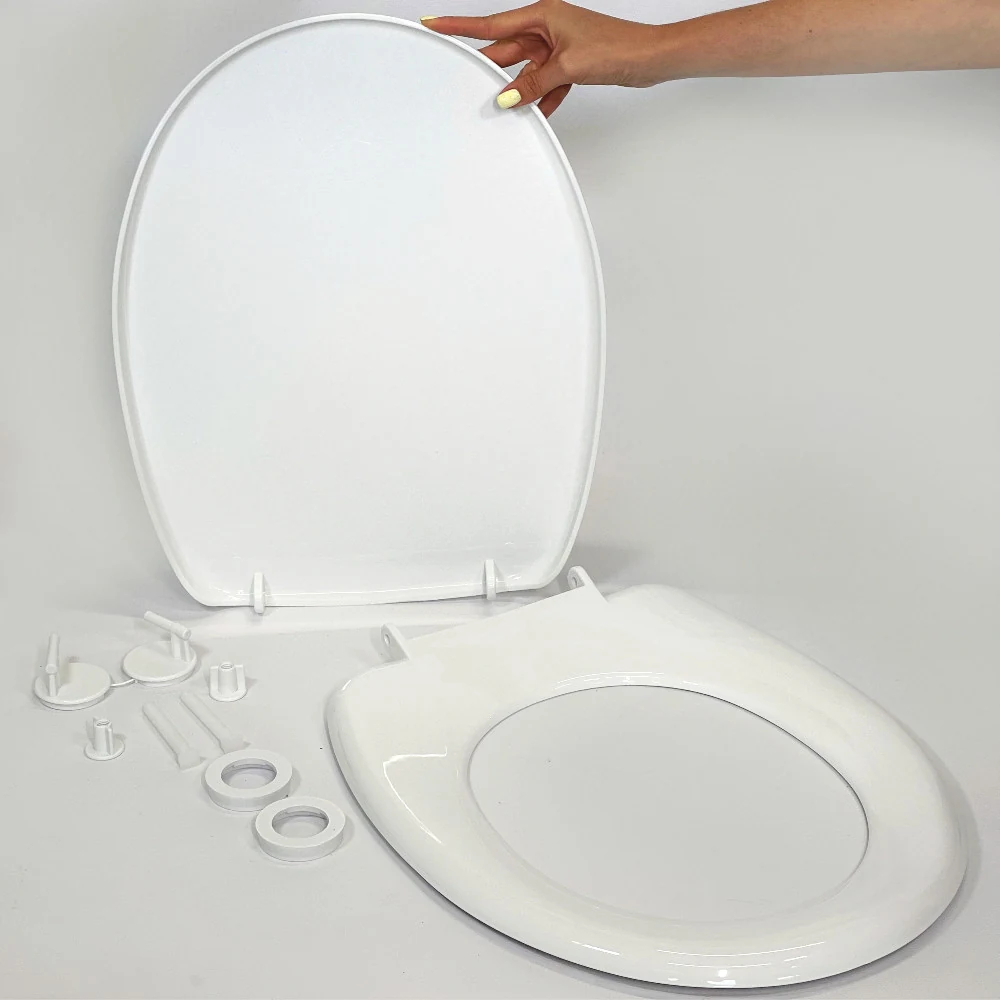 Akdeniz 0300 Thermoplastic Toilet Seat with Cover Oval Durable and Firm Toilet Seat