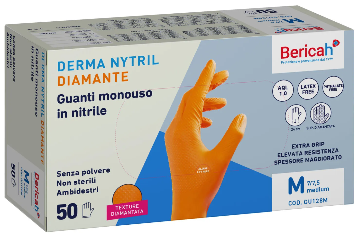 Рукавички нітрилові 50шт. DERMA NYTRIL DIAMANTE GU128M
