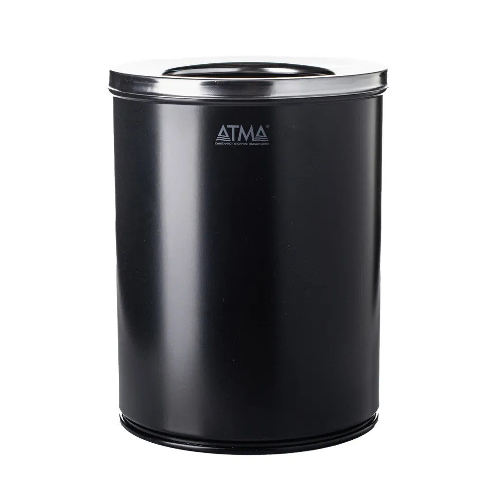 Урна для сміття 11л R-LINE з кришкою та тримачем мішка. M 811Black