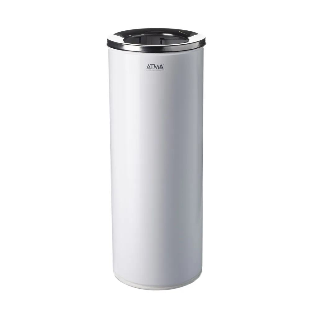 Урна для сміття 25л R-LINE з кришкою та тримачем мішка M-825White