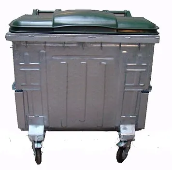 Контейнер оцинкований 1100, плоска кришка Split-lid. EN 840-2 комбі