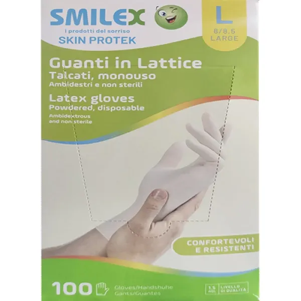 Рукавички латексні L(8-8.5) SKIN PROTEK. GU100L