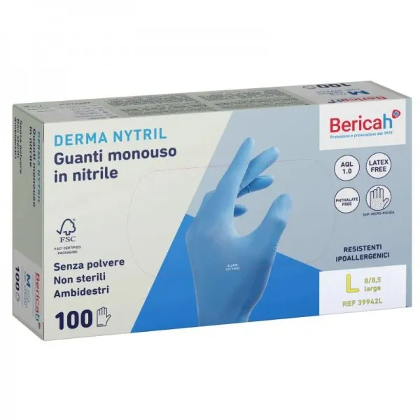 Рукавички нітрілові 100шт, DERMA NYTRIL. 39942L