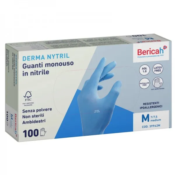 Рукавички нітрілові 100шт, DERMA NYTRIL. 39942M