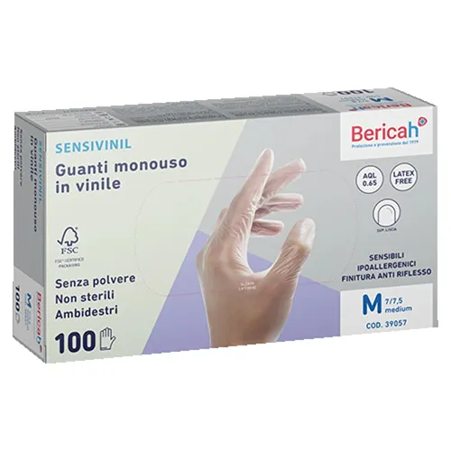 Рукавички вінілові 100шт. SENSIVINIL. 39057