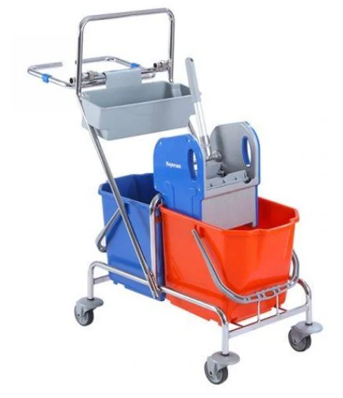 Baersan metal trolley, chrome-plated. Frame: 2 buckets 25 l., frame for bags, BR SCK 50GBD