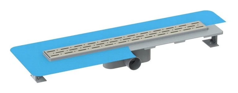 Bathroom drain with horizontal flange, rain grate 60 cm, shower channel with water seal Bathroom drain with horizontal flange, rain grate 60 cm, shower channel with water seal