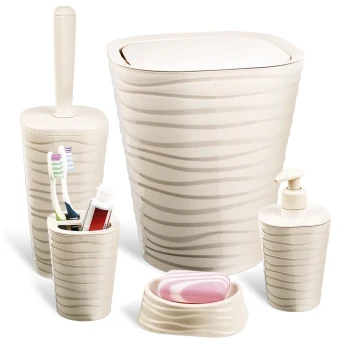 Bathroom set planet welle 5 pieces cream 6898