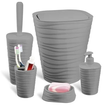 Bathroom set planet welle 5 pieces gray 6899