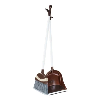 Broom with dustpan irak plastik penguen brown