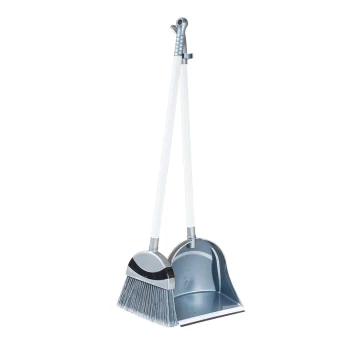 Broom with dustpan irak plastik penguen gray