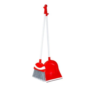 Broom with dustpan irak plastik penguen red