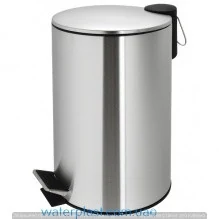Bucket with pedal, 20 liters, stainless steel, matte