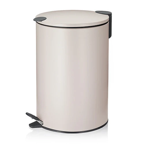 Bucket with pedal Mats, beige, 12 l