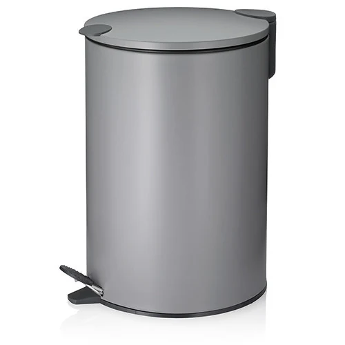 Bucket with pedal Mats, gray, 12 l