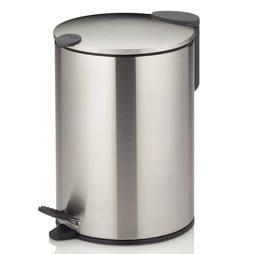 Bucket with pedal Mats, silver, 3 l