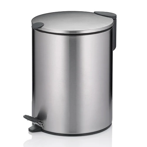 Bucket with pedal Mats, silver, 5 l