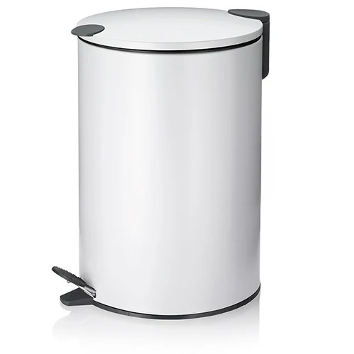 Bucket with pedal Mats, white, 12 l