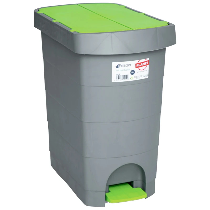 BUCKET WITH PEDAL PLANET PELICAN 20 L GRAY-GREEN