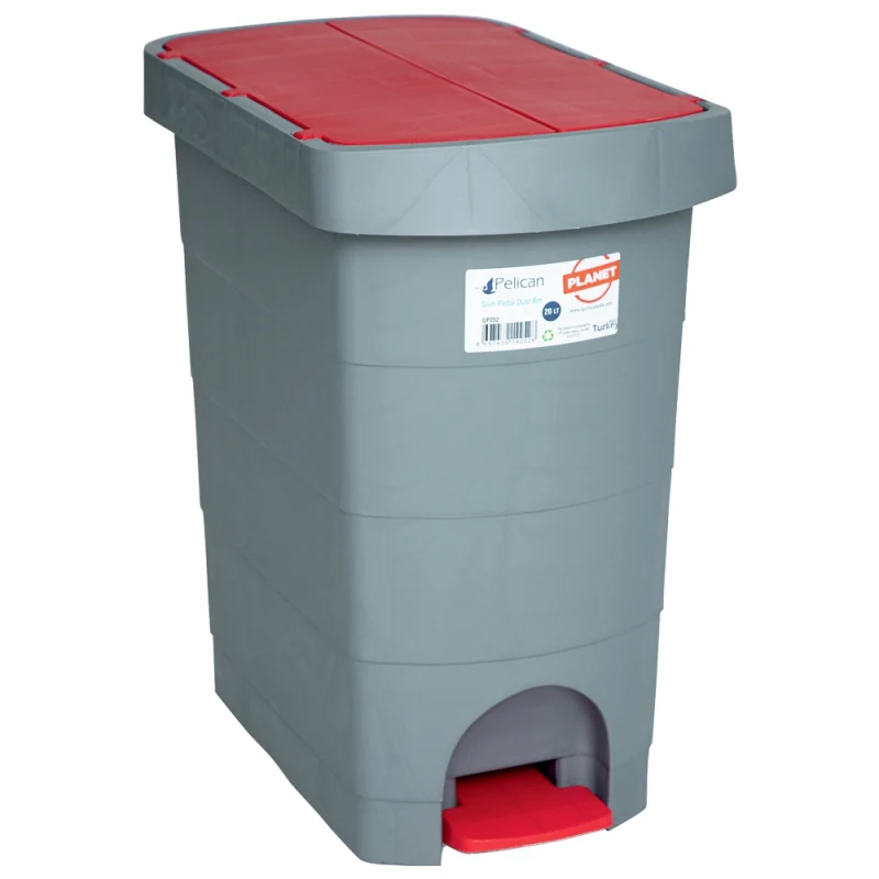 BUCKET WITH PEDAL PLANET PELICAN 20 L GRAY-RED
