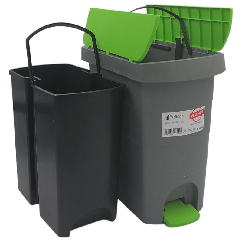 BUCKET WITH PEDAL PLANET PELICAN 60 L GRAY-GREEN BUCKET WITH PEDAL PLANET PELICAN 60 L GRAY-GREEN