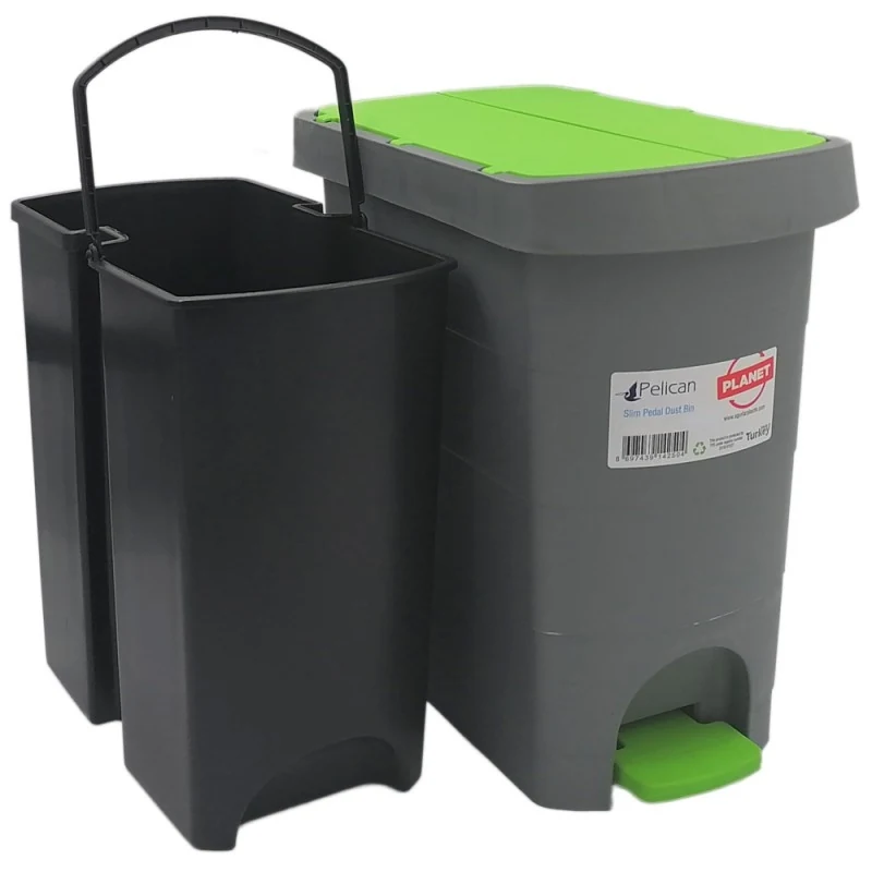 BUCKET WITH PEDAL PLANET PELICAN 60 L GRAY-GREEN BUCKET WITH PEDAL PLANET PELICAN 60 L GRAY-GREEN