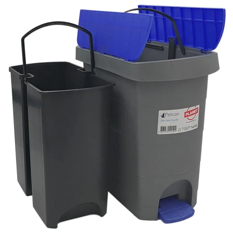 BUCKET WITH PEDAL PLANET PELICAN 9 L GRAY-BLUE BUCKET WITH PEDAL PLANET PELICAN 9 L GRAY-BLUE