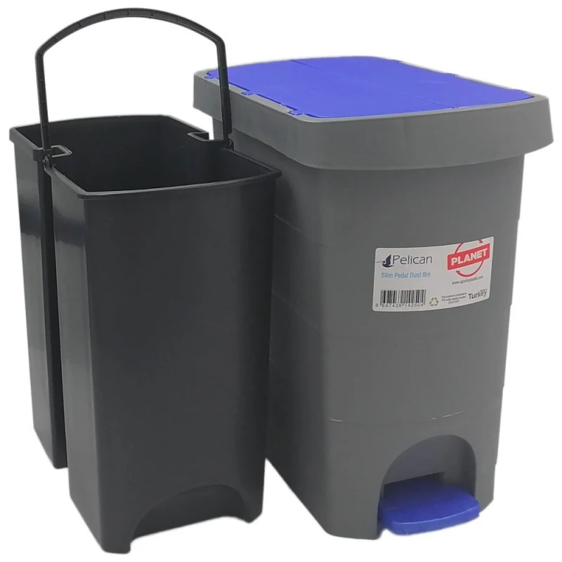 BUCKET WITH PEDAL PLANET PELICAN 9 L GRAY-BLUE BUCKET WITH PEDAL PLANET PELICAN 9 L GRAY-BLUE