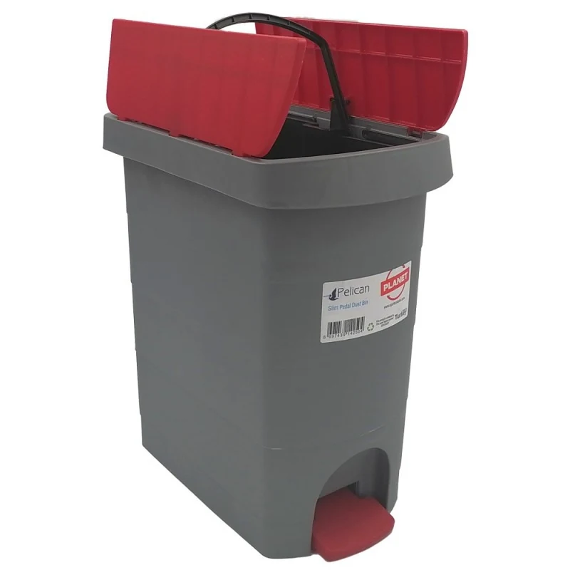 BUCKET WITH PEDAL PLANET PELICAN 9 L GRAY-RED BUCKET WITH PEDAL PLANET PELICAN 9 L GRAY-RED