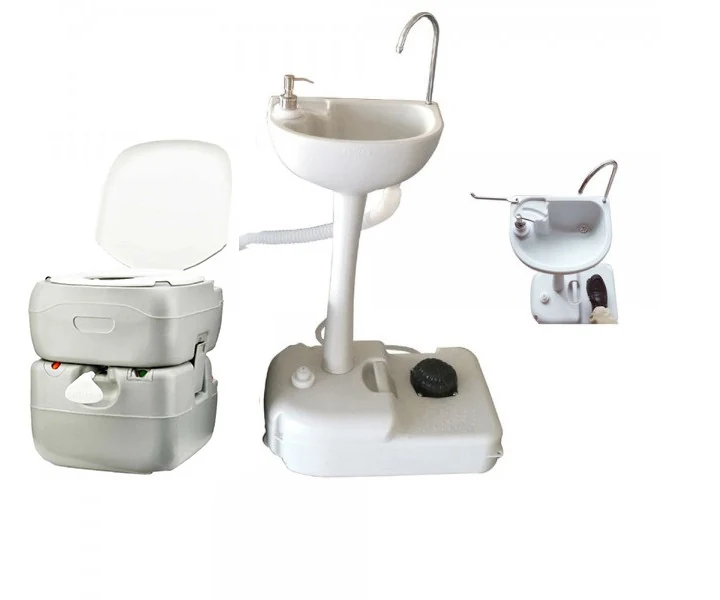Camping set: dry toilet and portable washbasin 4521+chh-7701