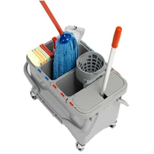 Complete bucket trolley on wheels Filmop Prisma Gray, 28 l
