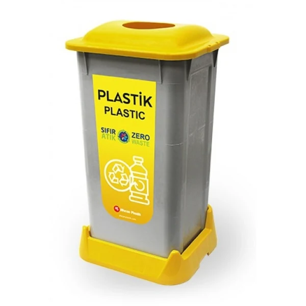 Container for waste sorting (PLASTIC), yellow plastic 70 l with lid SAN-70 105