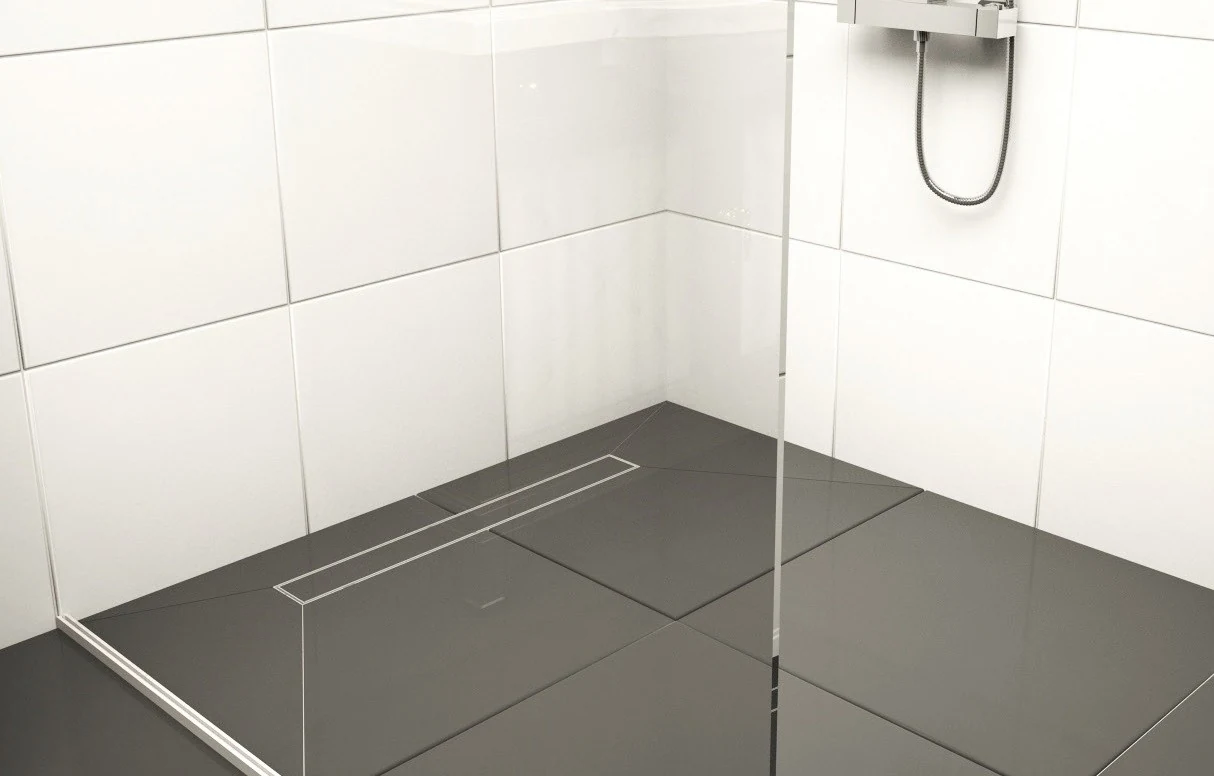 Drainage ladder with horizontal flange, 80 cm Tile grate, Shower channel with double water seal Drainage ladder with horizontal flange, 80 cm Tile grate, Shower channel with double water seal