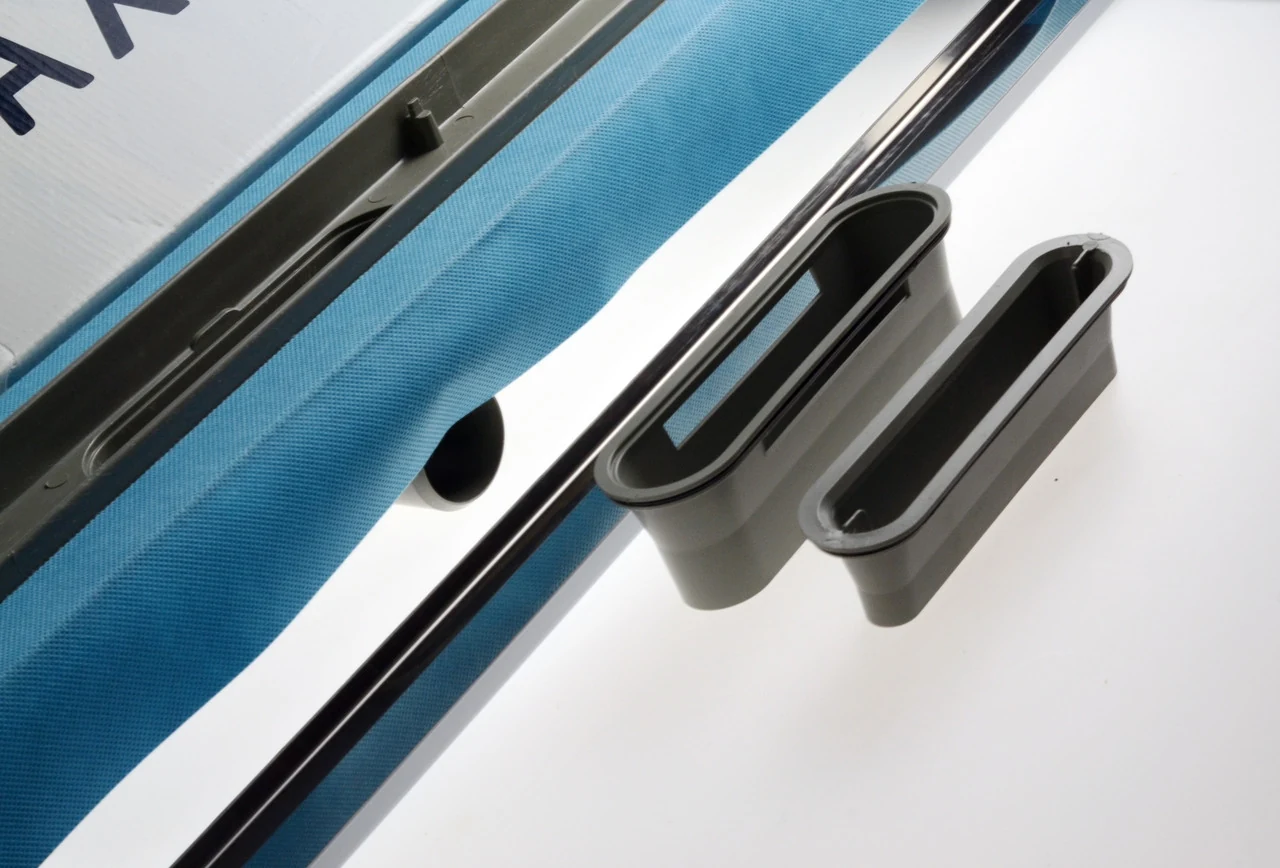 Drainage ladder with horizontal flange, 80 cm Tile grate, Shower channel with double water seal Drainage ladder with horizontal flange, 80 cm Tile grate, Shower channel with double water seal