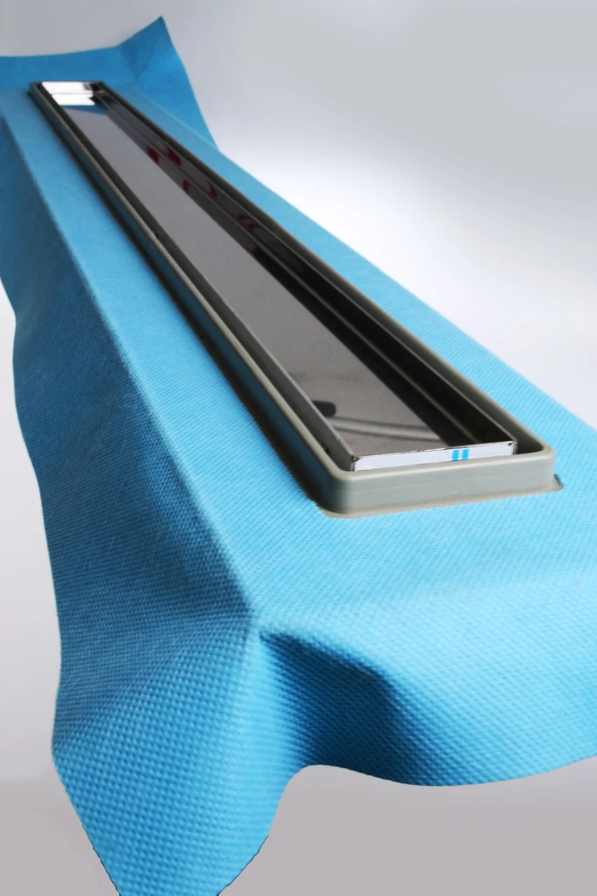 Drainage ladder with horizontal flange, 80 cm Tile grate, Shower channel with double water seal Drainage ladder with horizontal flange, 80 cm Tile grate, Shower channel with double water seal