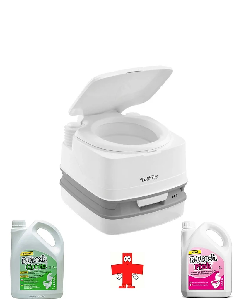 Dry toilet porta potti qube 145 plus set of liquids