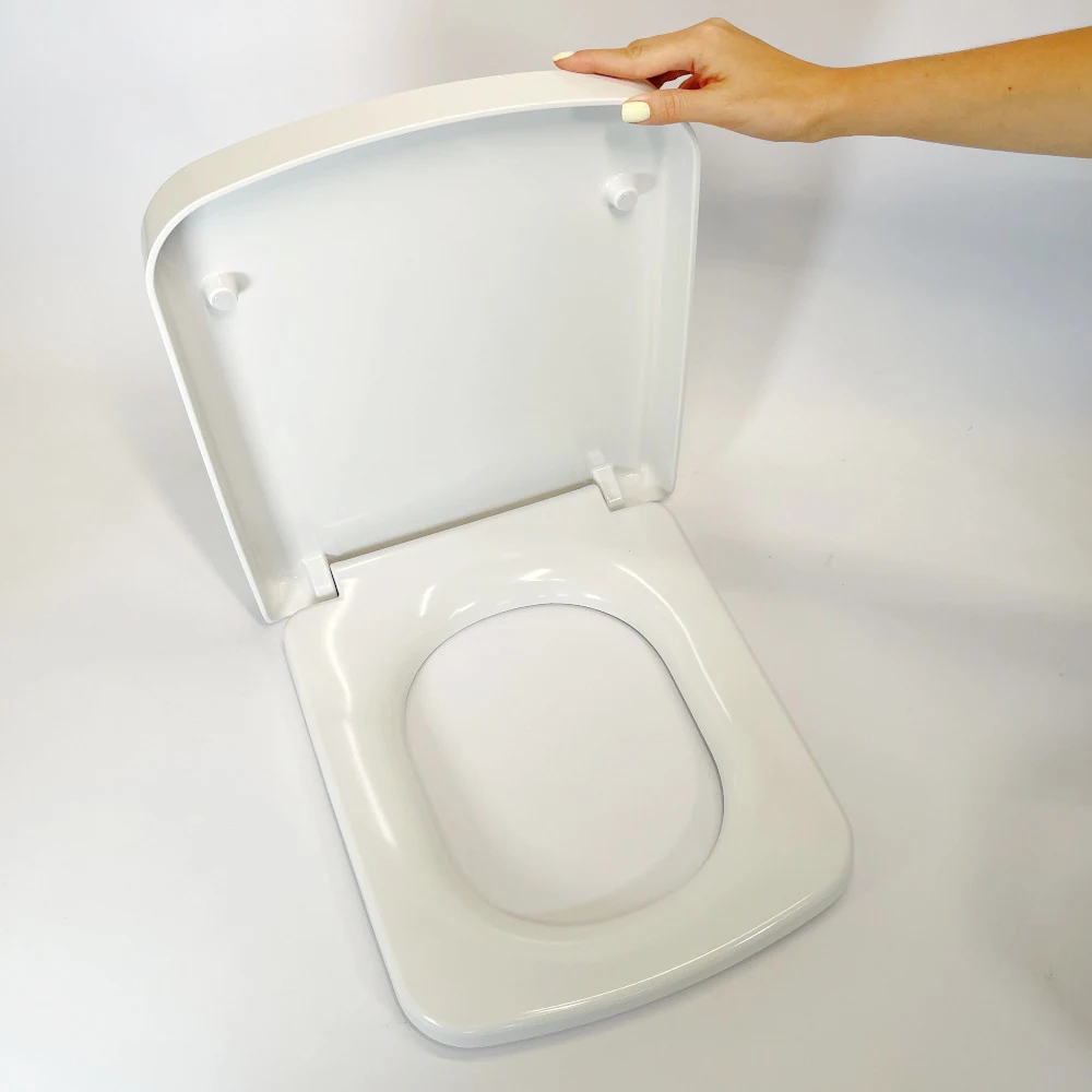 Duroplast toilet lid Jota 0413, Rectangular toilet seat with antibacterial coating