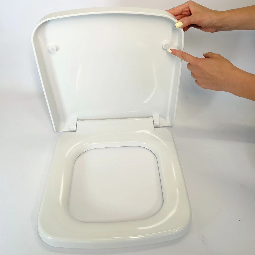 Duroplast toilet lid Jota Short 0414, Durable rectangular antibacterial toilet seat