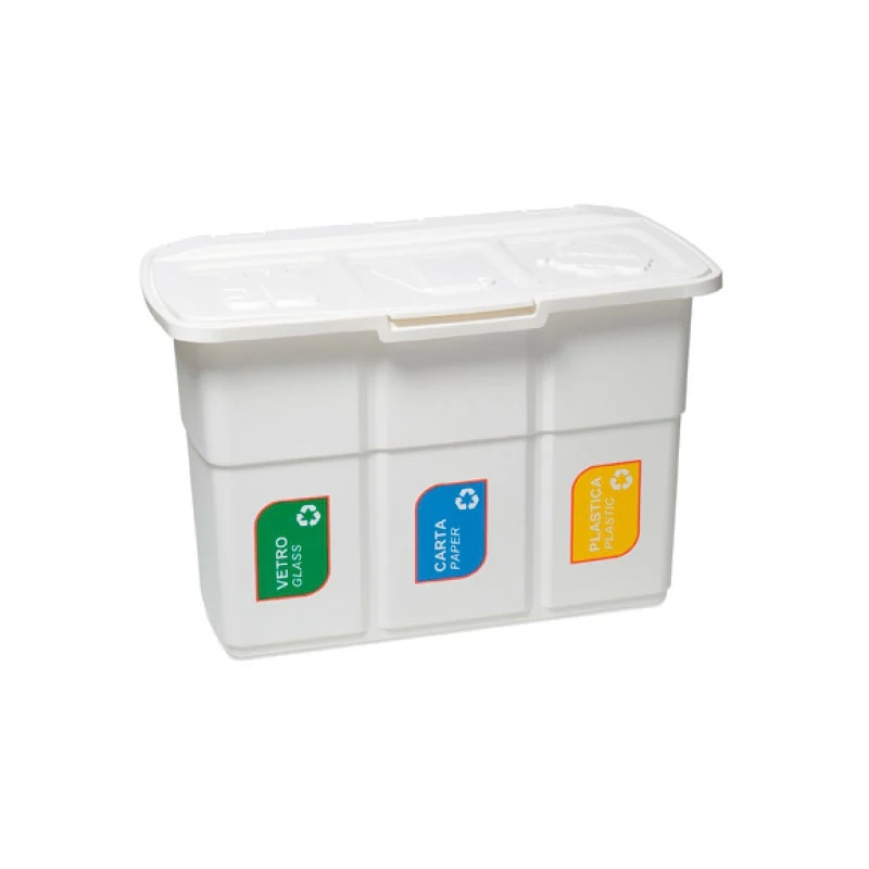 Ecopat deahome waste sorting container 75 liters, white