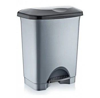 Garbage bin with pedal irak plastik stella 45l gray metallic