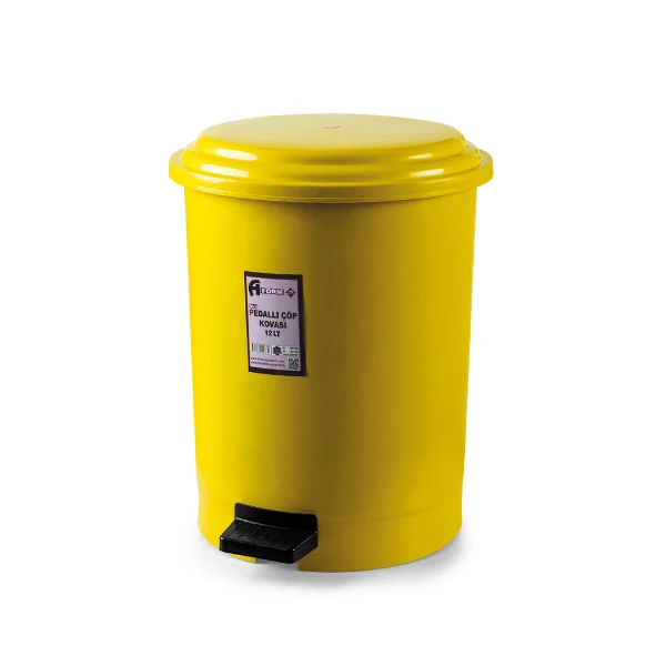 Household garbage bin with pedal 12 liters plastic