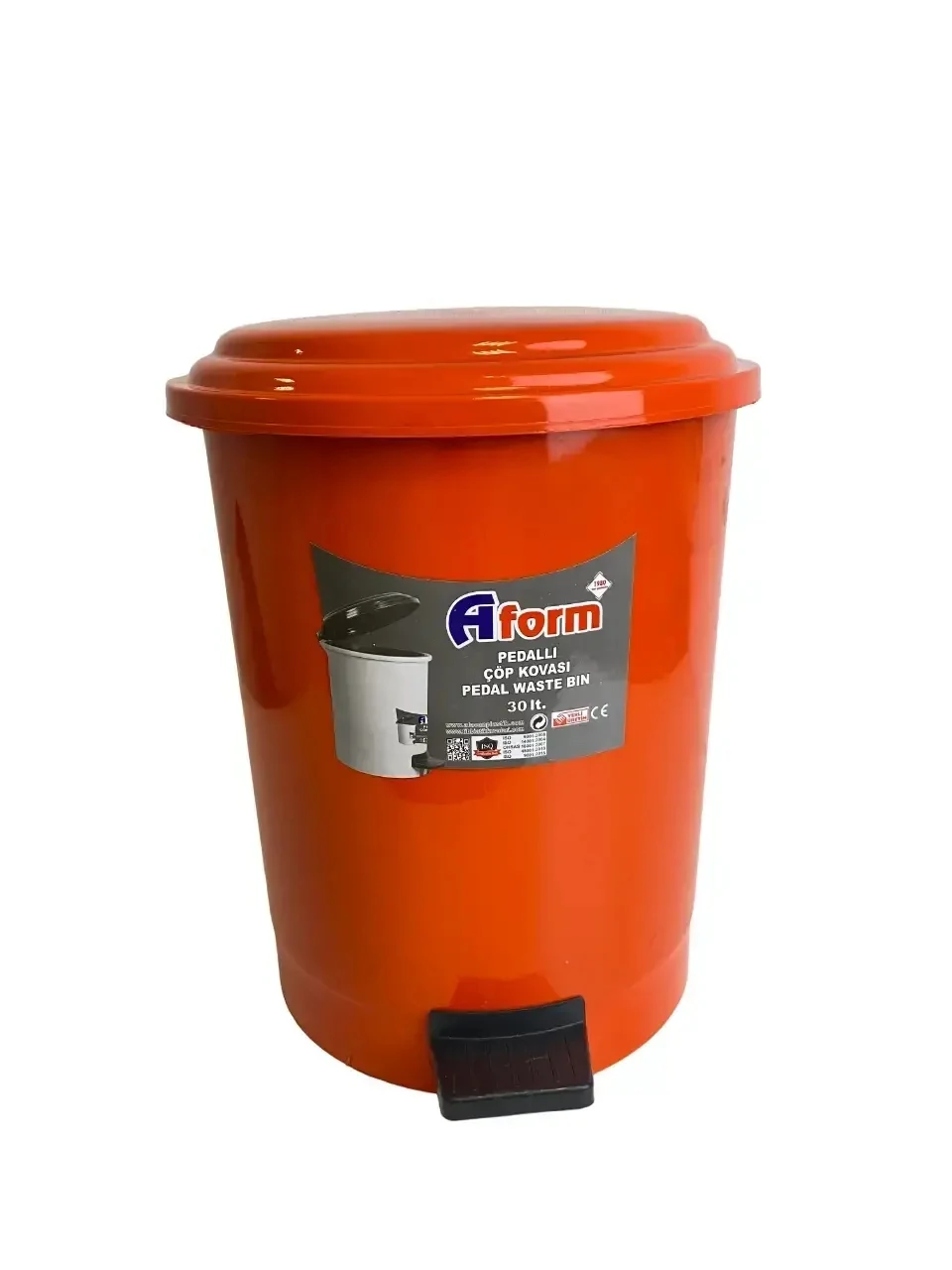 Household garbage bin with pedal 30 liters plastic