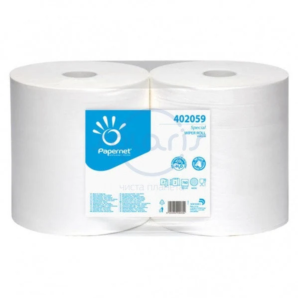 Industrial wipes in a roll of 2 layers, white, OVER SOFT IMB-402059