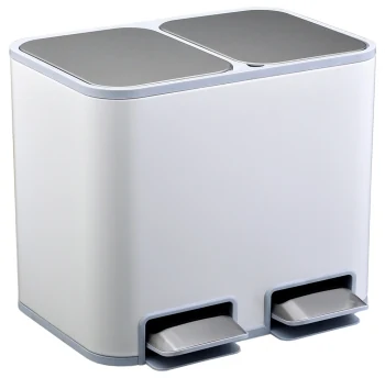 JAH 18 L RECTANGULAR WASTE SORTING BUCKET WITH PEDAL AND INNER BUCKET WHITE