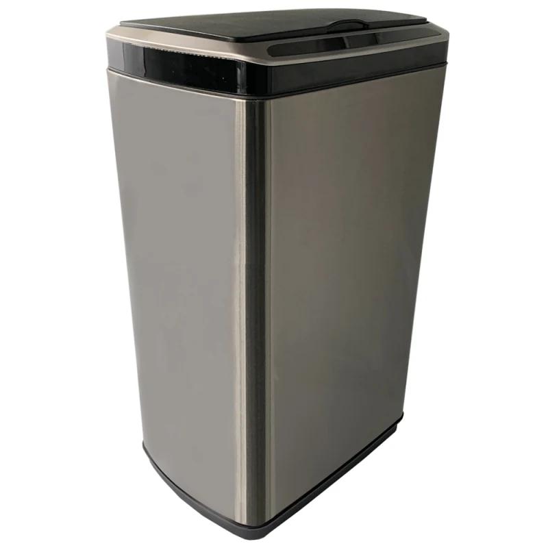 JAH TOUCH BIN 30 L RECTANGULAR WITH INNER BUCKET DARK SILVER METALLIC