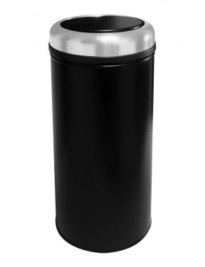 Metal basket with rotating lid, black practical 27l 805s