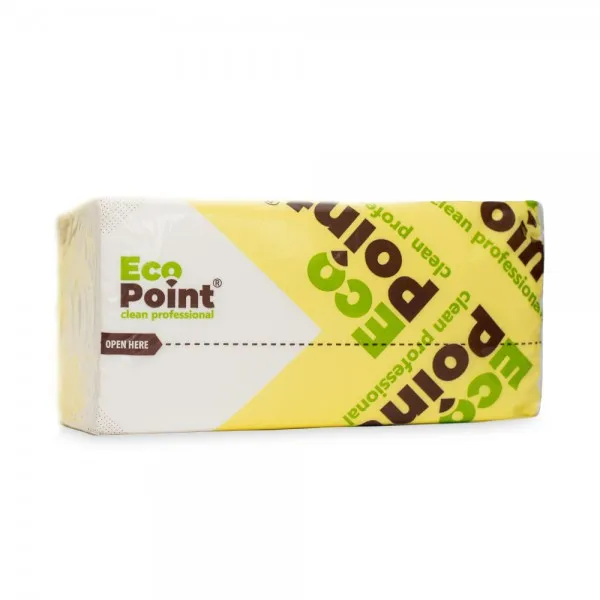 Паперові рушники листові, білі, V-складання, 2 шари, EcoPoint, Standart. VS-160.
