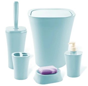 PLANET PAPILLON BATHROOM SET 5 PIECES BLUE GRAY 6888