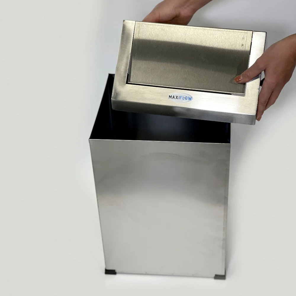 Rectangular Trash Bin with Swivel Lid / Stainless Steel Tank with Lid 25L Rectangular Trash Bin with Swivel Lid / Stainless Steel Tank with Lid 25L