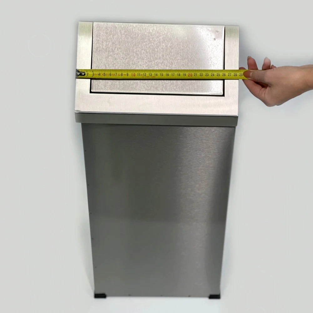 Rectangular Trash Bin with Swivel Lid / Stainless Steel Tank with Lid 36L
